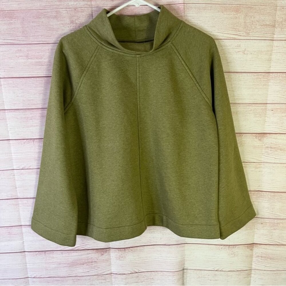 J. Jill Seamed Fleece Mock-Neck Top Size XS Petite